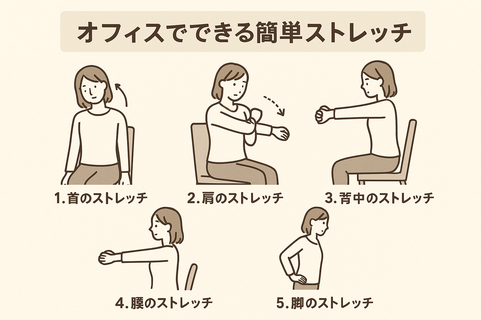 🌿 オフィスでできる簡単ストレッチ　マニュアル
